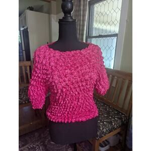 Y2K Hot Pink Popcorn Top